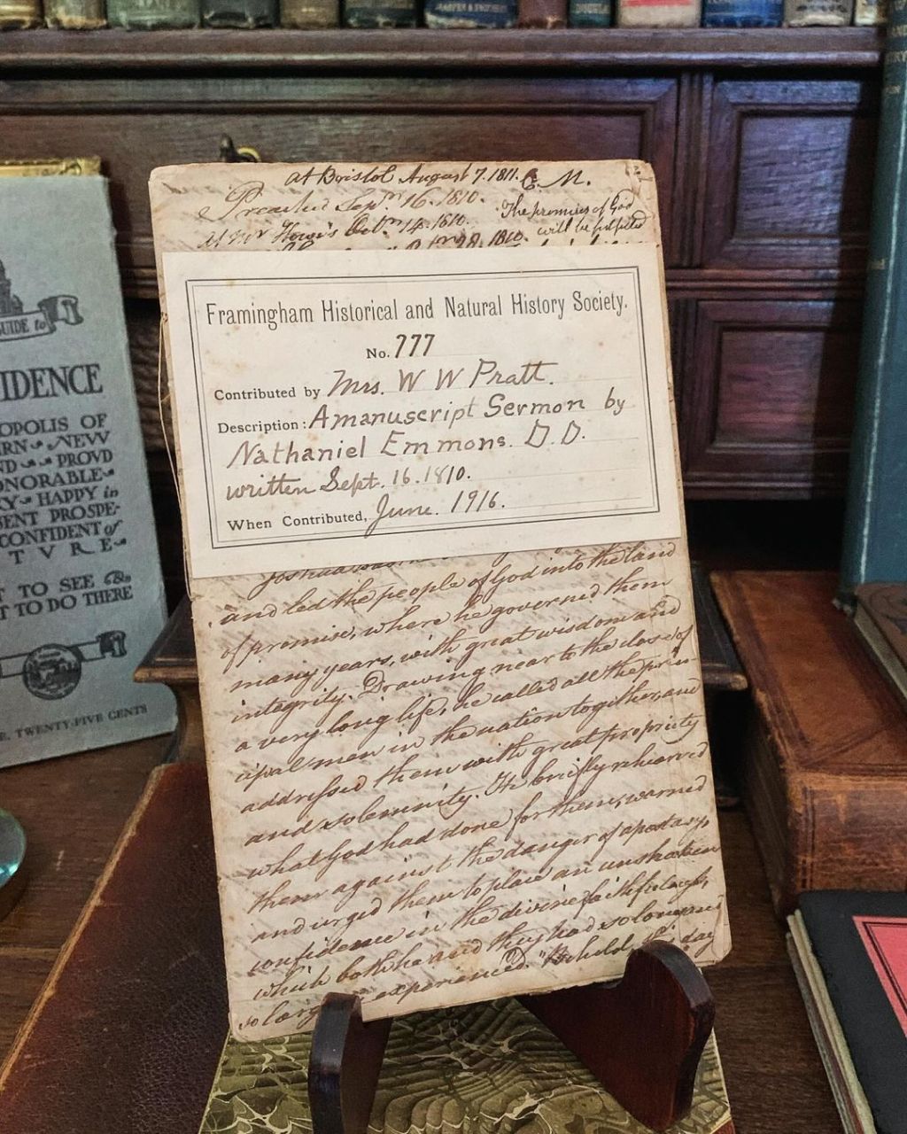 Sermon rédigé par Nathaniel Emmons, le 16 septembre 1810